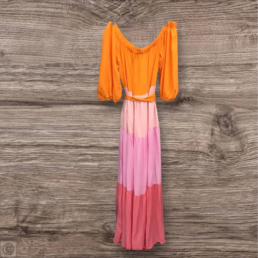 Dress Casual Maxi By Eloquii In Orange & Pink, Size: 1x