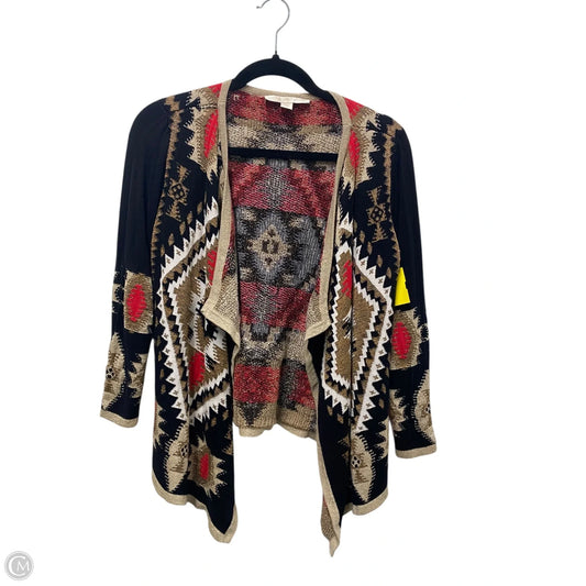 Sweater Cardigan By Boston Proper In Black & Red, Size: Xs