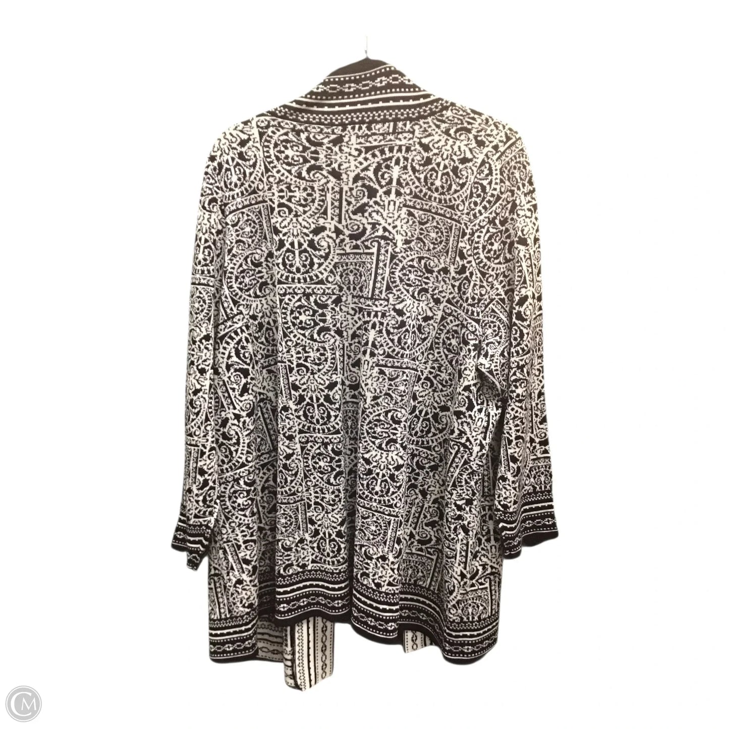 Sweater Cardigan By Catherines In Black & White, Size: 2x