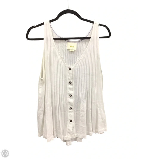 Top Sleeveless By Maeve In White, Size: 12