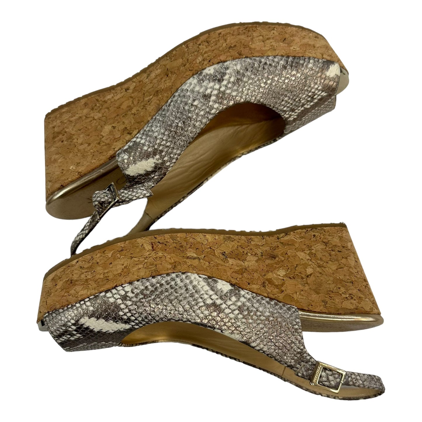 Snakeskin Print Shoes Heels Wedge Jimmy Choo, Size 8