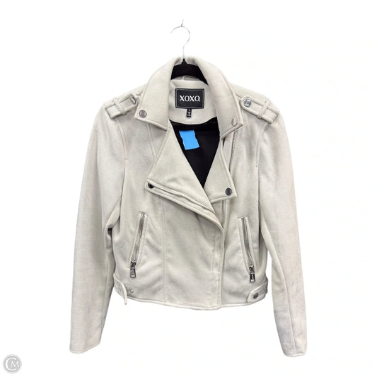 Jacket Moto By Xoxo In Grey, Size: L