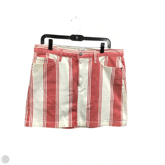 Skirt Mini & Short By Frame In Red & White, Size: 12