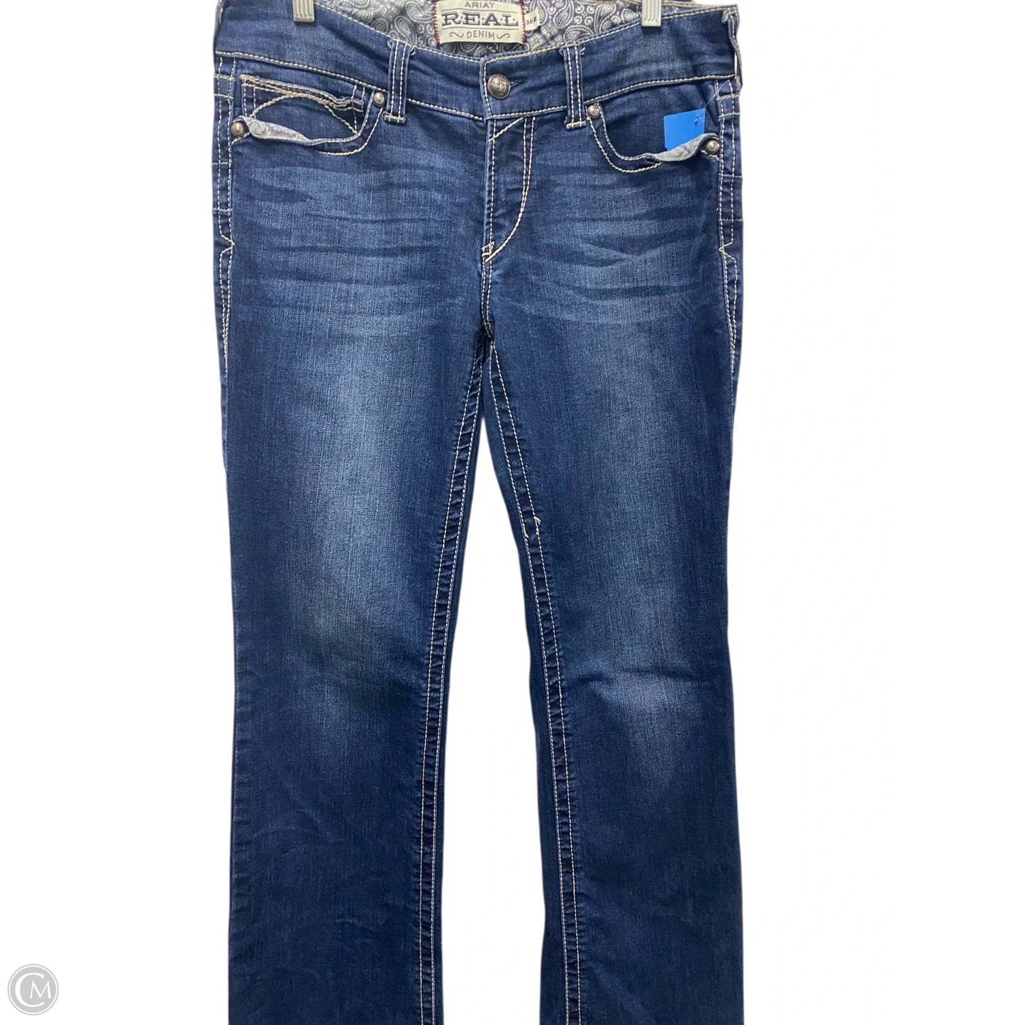 Jeans Boot Cut By Ariat In Blue Denim, Size: 10