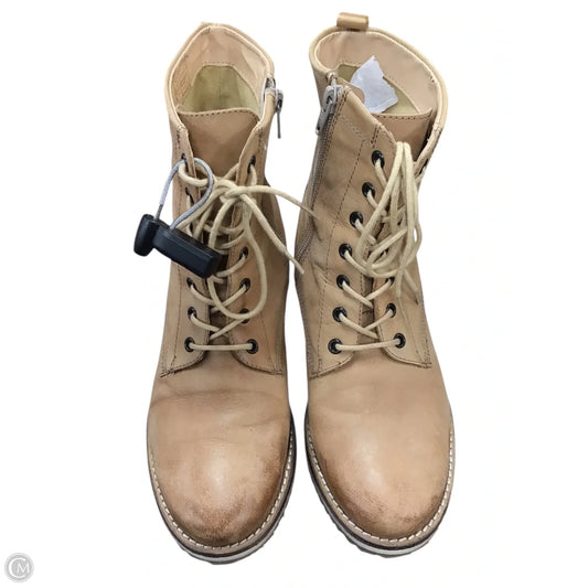 Boots Ankle Heels By Clothes Mentor In Tan, Size: 8.5