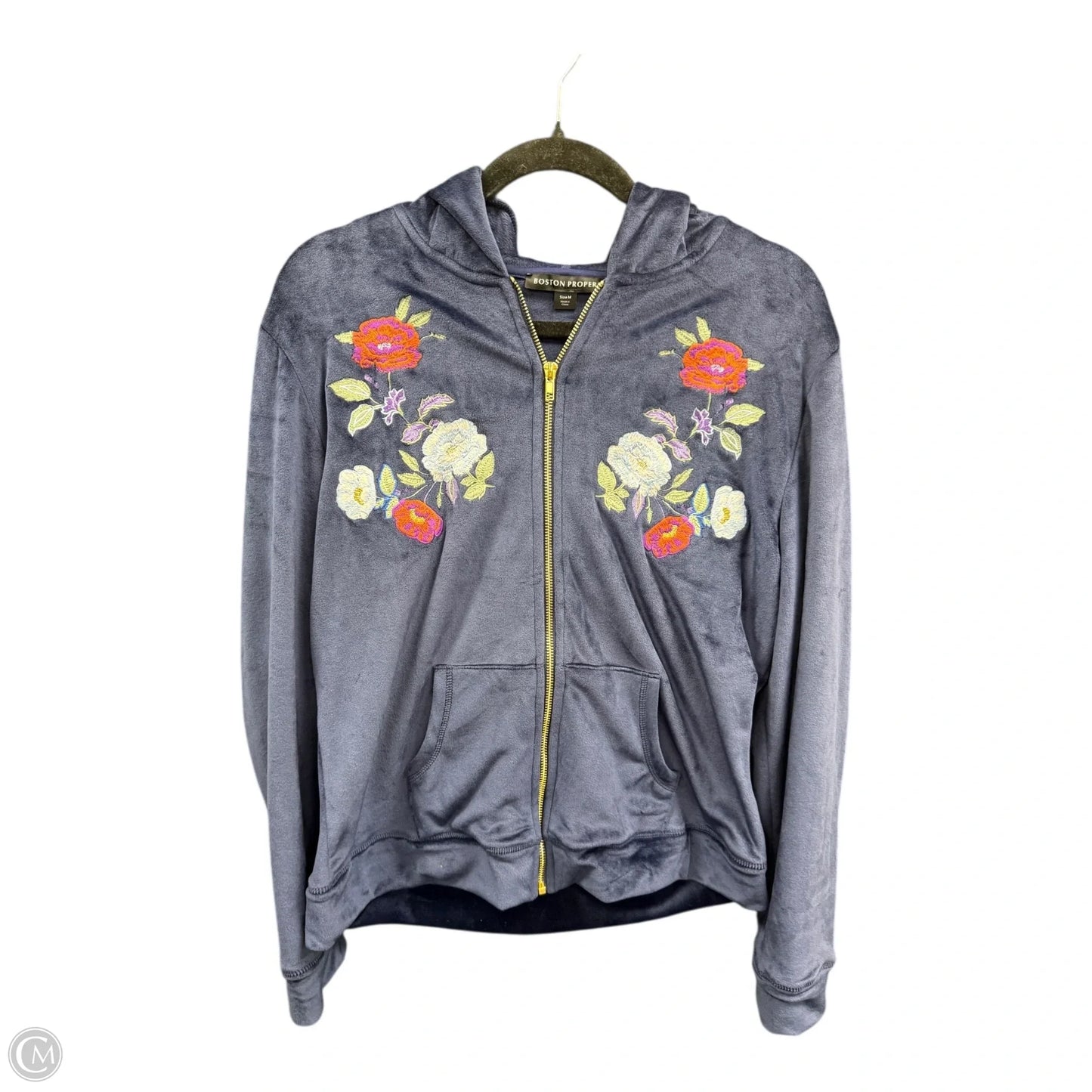 Jacket Fleece By Boston Proper In Floral Print, Size: M