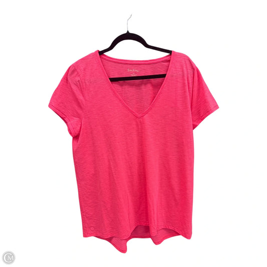 Top Short Sleeve Designer By Lilly Pulitzer In Coral, Size: Xl