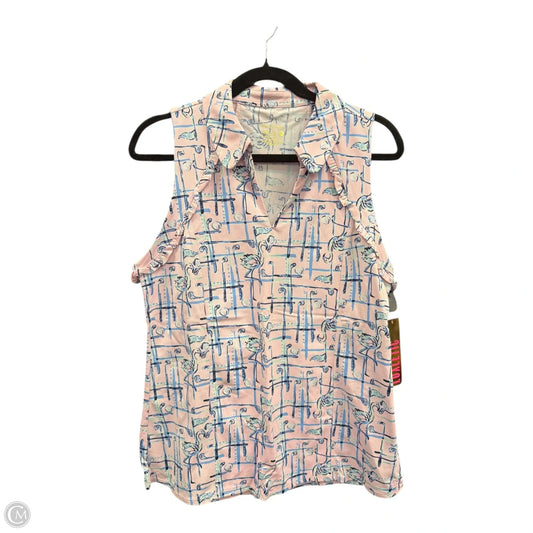 Top Sleeveless Designer By Lilly Pulitzer In Blue & Pink, Size: Xl
