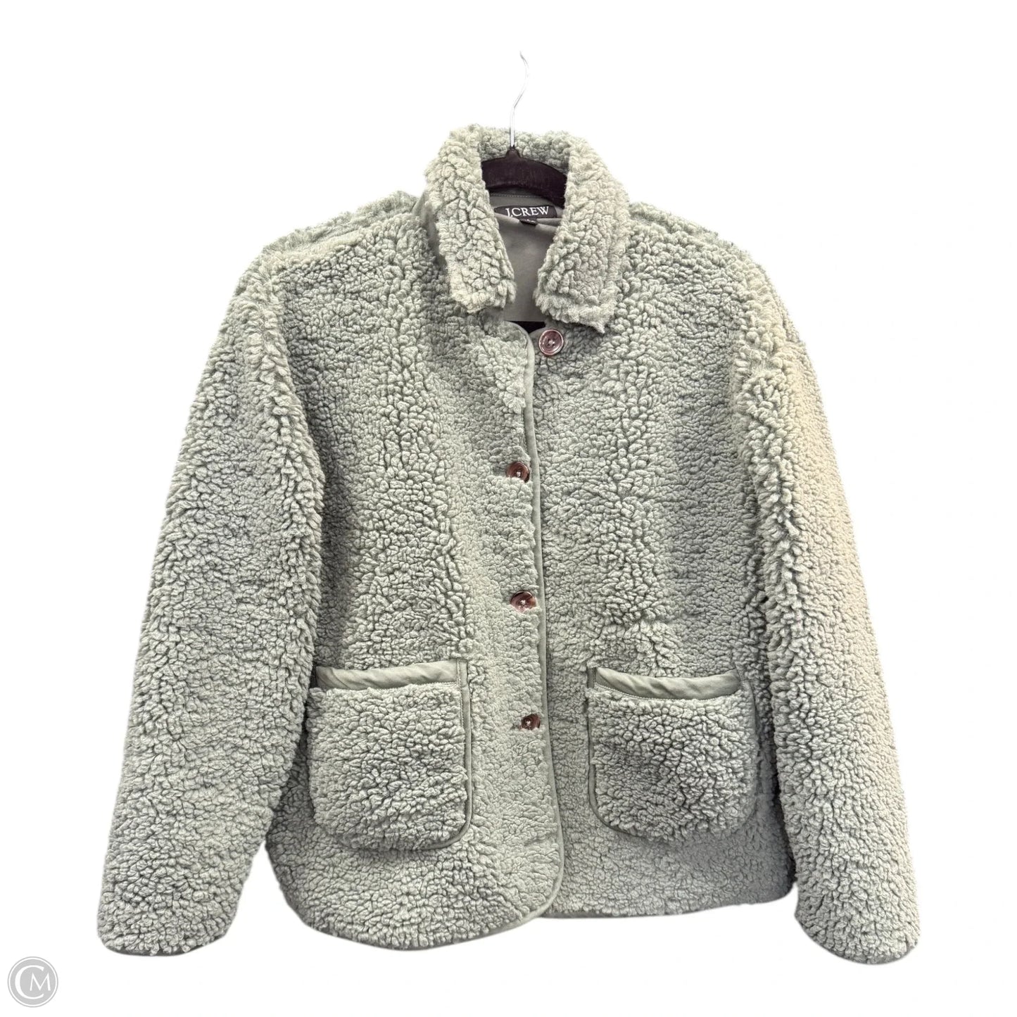 Jacket Faux Fur & Sherpa By J. Crew In Green, Size: S