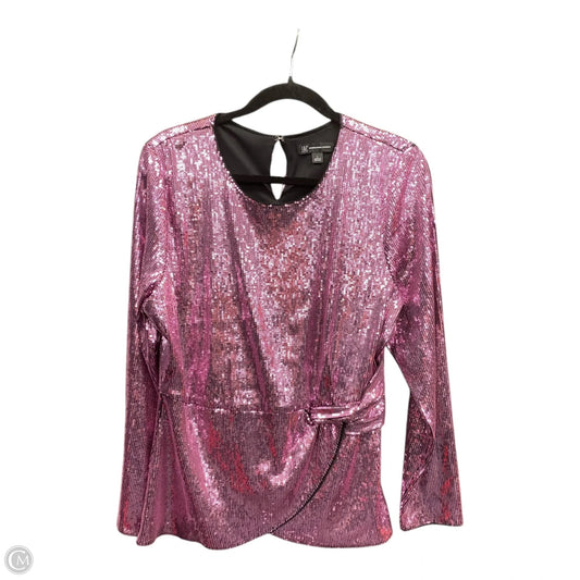 Blouse 3/4 Sleeve By Inc In Pink, Size: L
