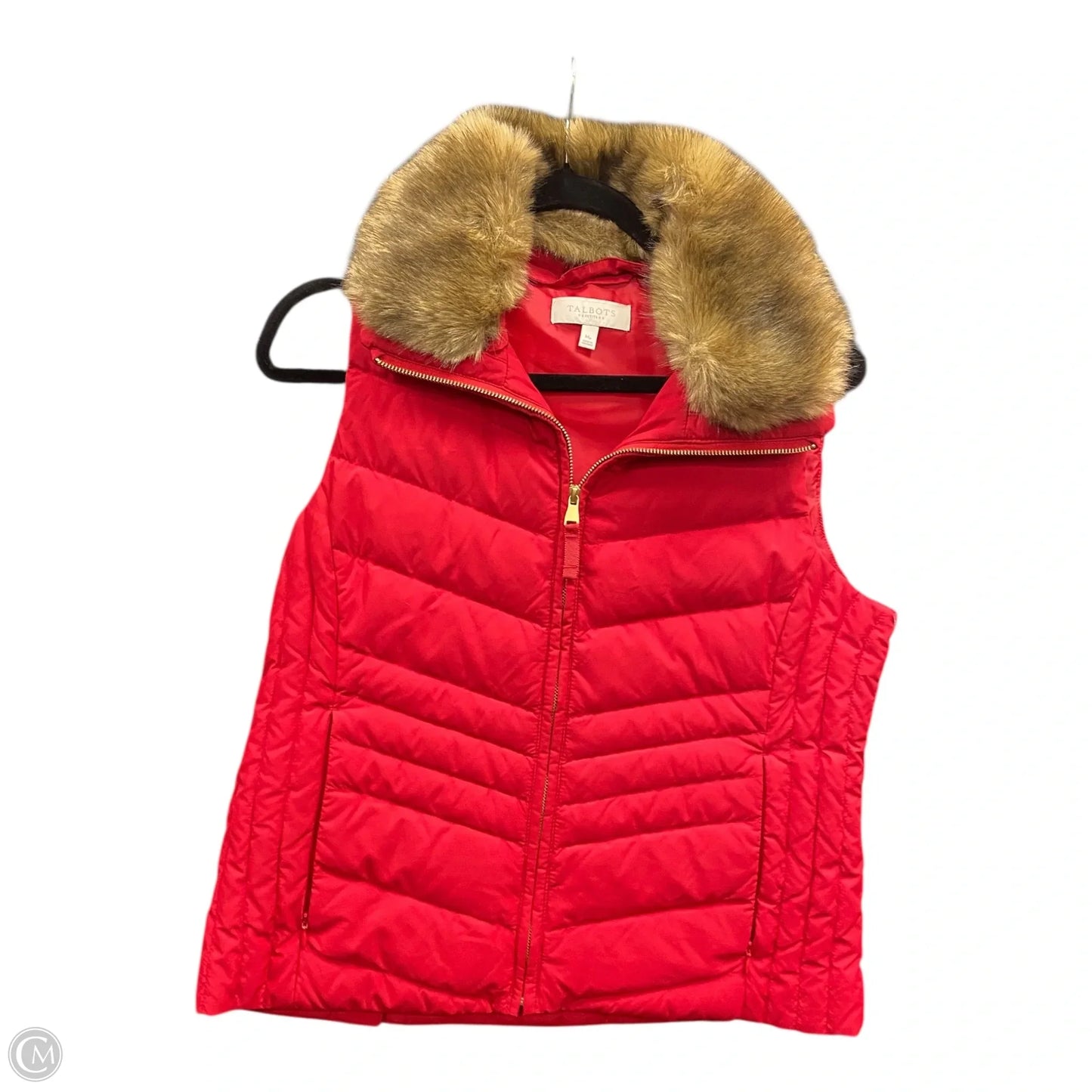 Vest Puffer & Quilted By Talbots In Gold & Red, Size: Mp