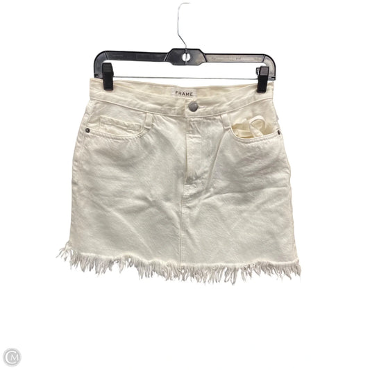 Skirt Mini & Short By Frame In Ivory, Size: 4