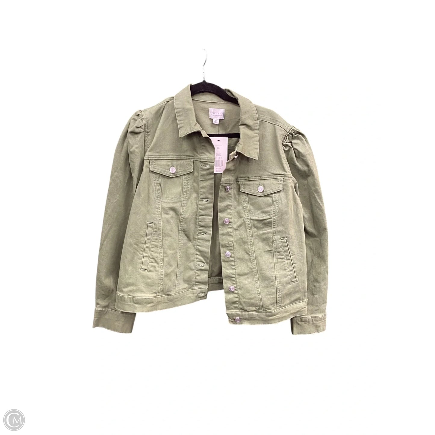 Jacket Denim By Crown And Ivy In Green, Size: Xl