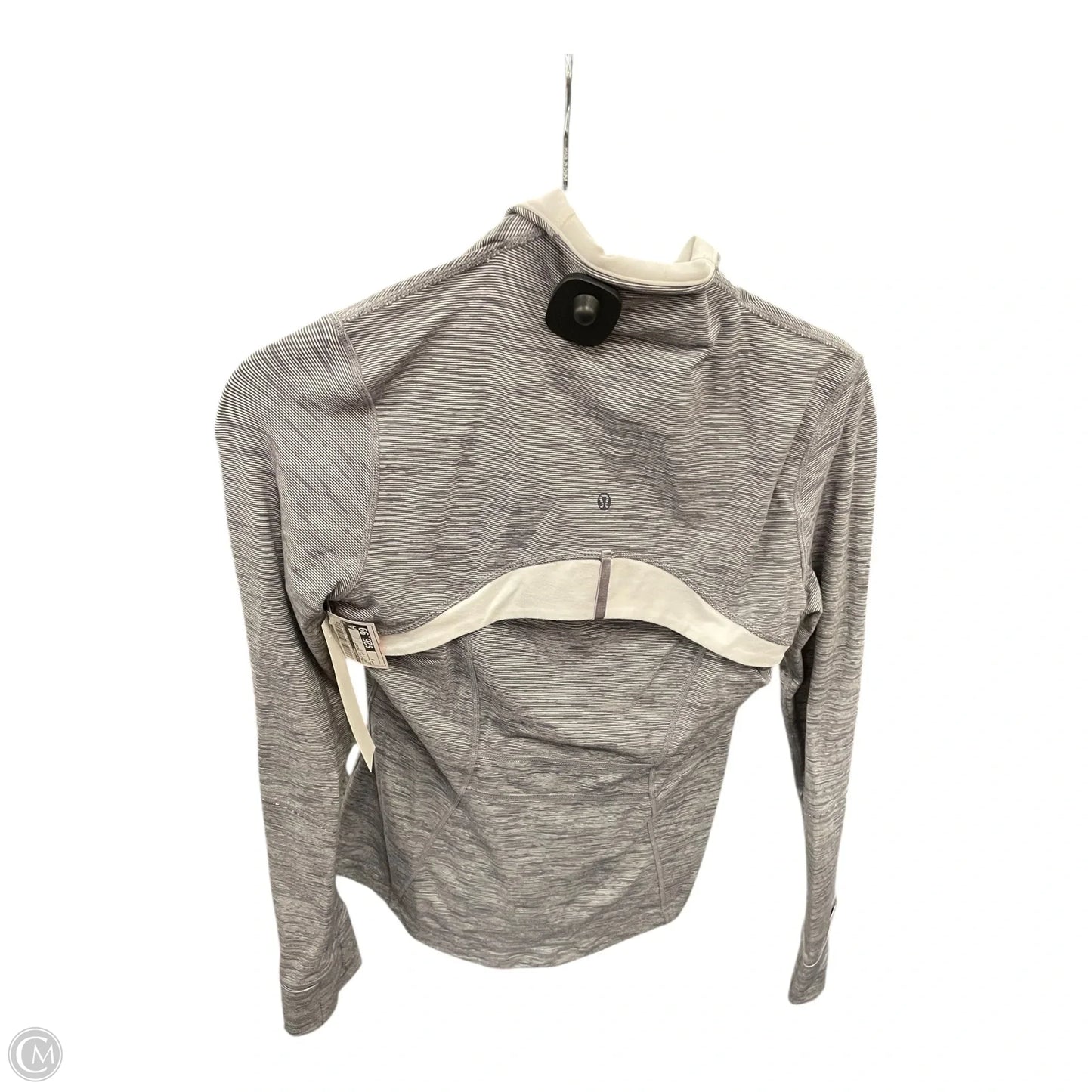 Athletic Jacket By Lululemon In Grey & White, Size: 8