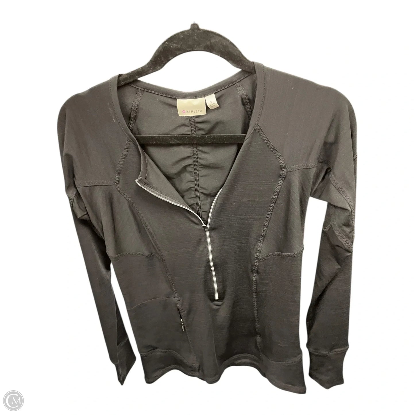 Athletic Top Long Sleeve Crewneck By Athleta In Black, Size: S