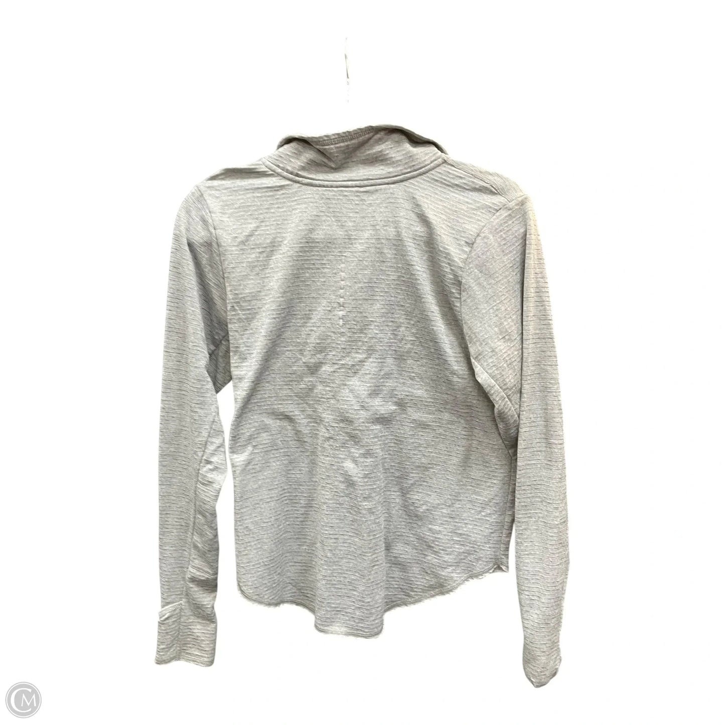 Athletic Top Long Sleeve Collar By Nike Apparel In Grey, Size: S