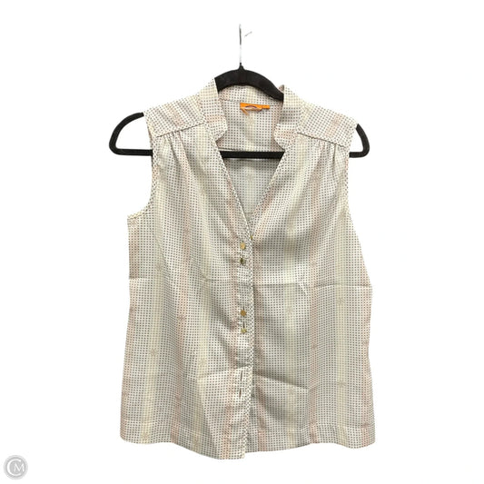 Blouse Designer By Tory Burch In Brown & Cream, Size: 4