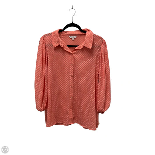 Blouse Long Sleeve By Nanette By Nanette Lepore In Coral, Size: Xl