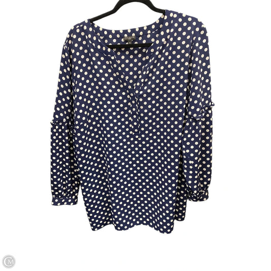 Blouse Long Sleeve By Talbots In Polkadot Pattern, Size: 2x