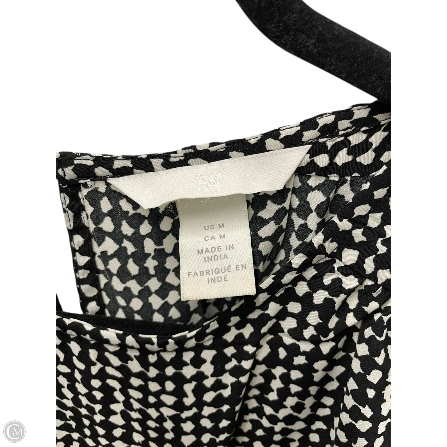 Blouse Long Sleeve By H&m In Black & White, Size: M