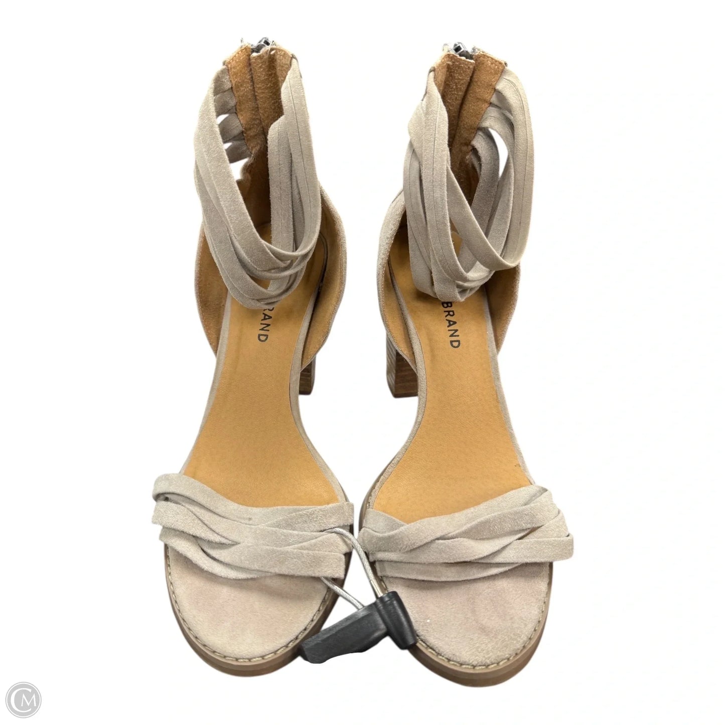 Sandals Heels Block By Lucky Brand In Taupe, Size: 8