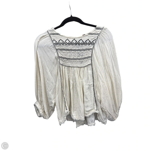 Top Long Sleeve By Free People In Black & Cream, Size: S