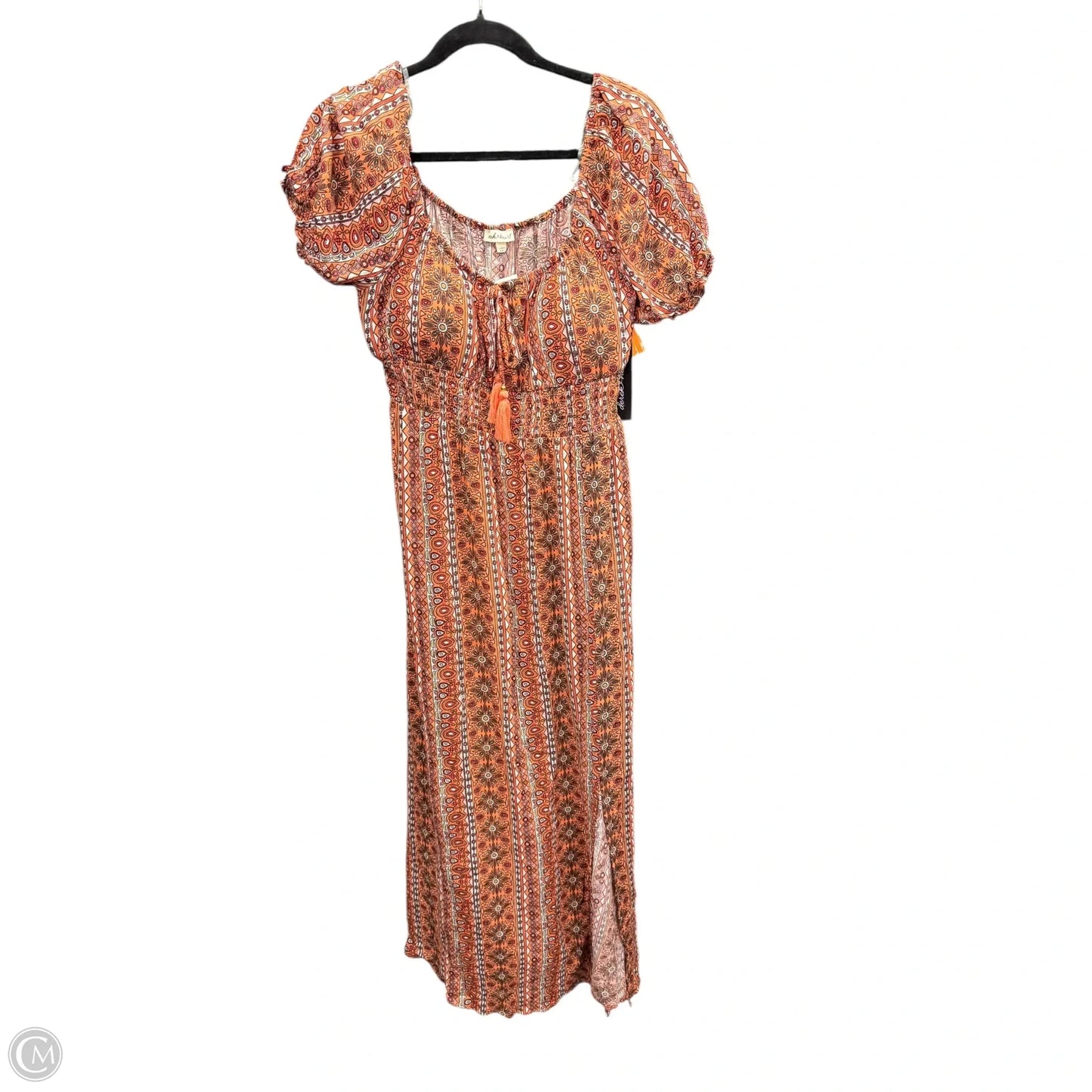 Dress Casual Maxi By Derek Heart In Brown & Orange, Size: L