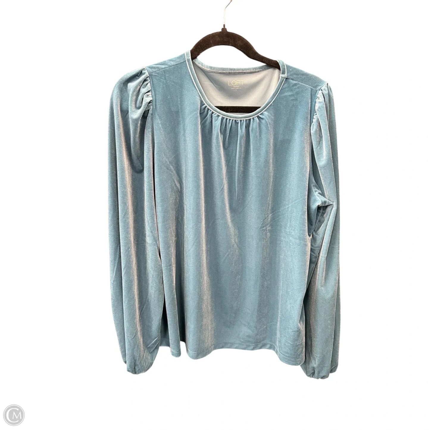 Blouse Long Sleeve By Loft In Teal, Size: L
