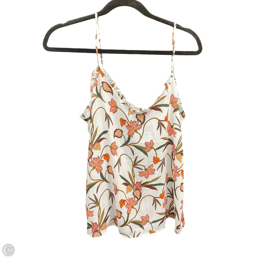 Top Sleeveless By Loft In Orange & White, Size: Xs