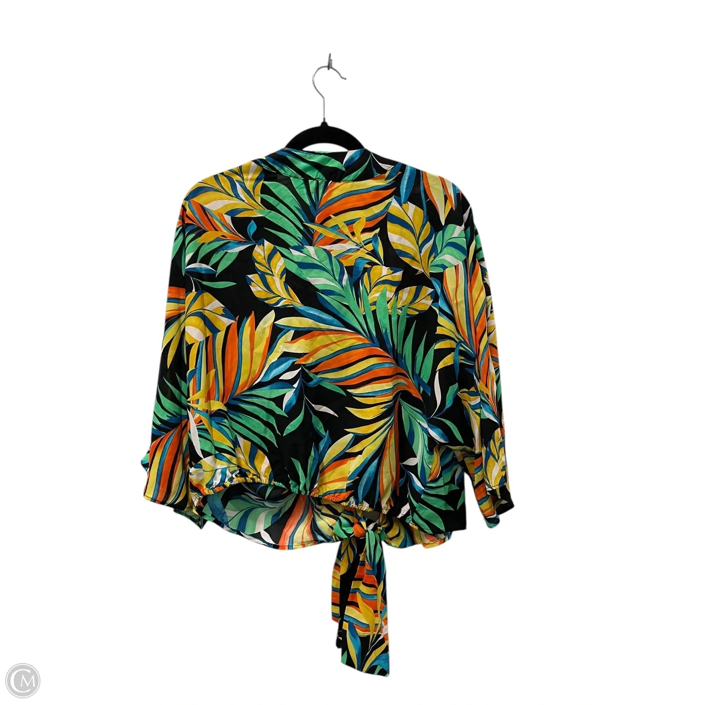 Blouse 3/4 Sleeve By Clothes Mentor In Tropical Print, Size: L