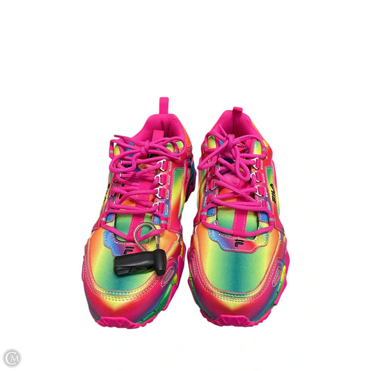 Shoes Athletic By Fila In Rainbow Print, Size: 8.5