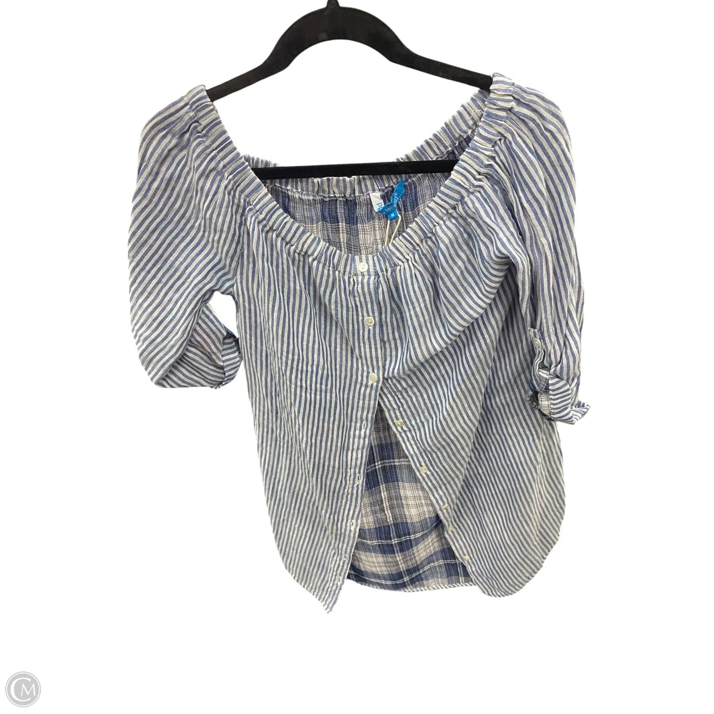 Swimwear Cover-up By Blue Island In Blue & White, Size: M