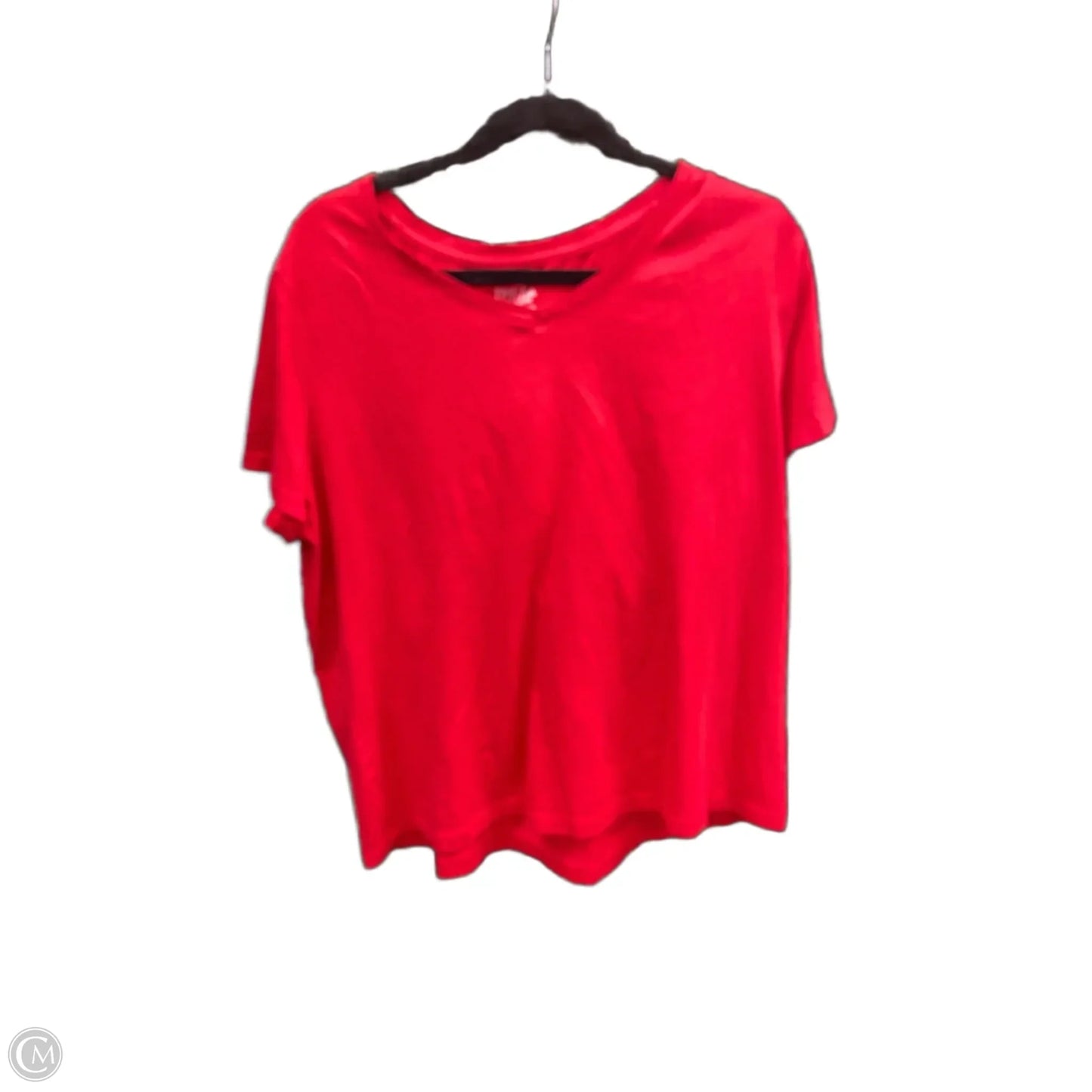Top Short Sleeve Basic By Time And Tru In Red, Size: Xxl