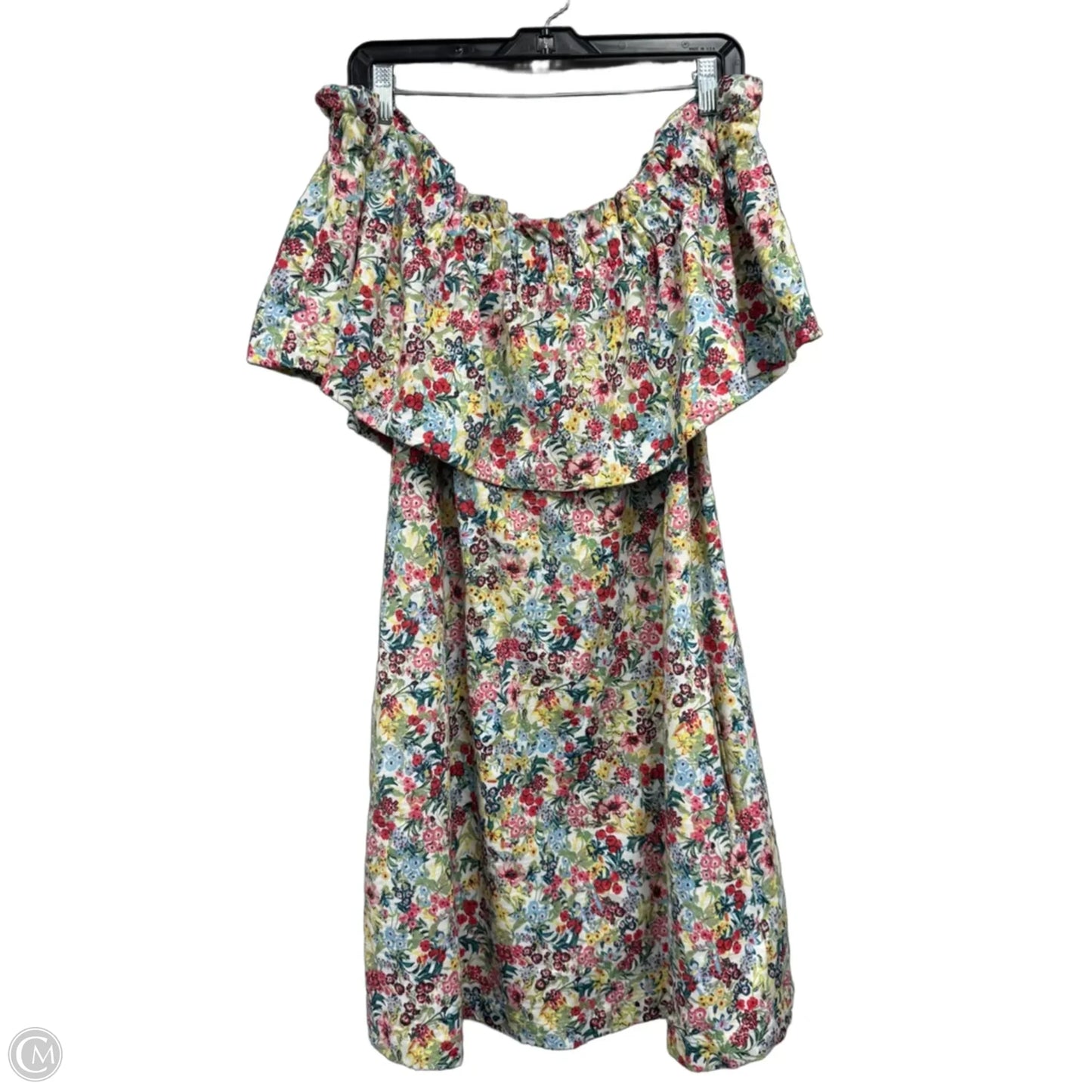 Dress Casual Short By H&m In Red & Yellow, Size: M