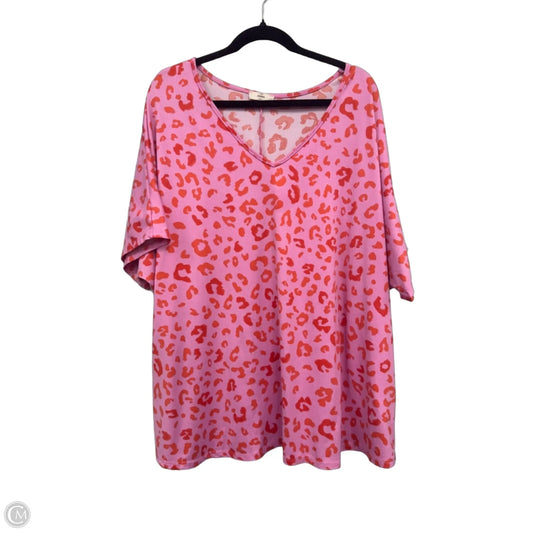 Top Short Sleeve Basic By Entro In Orange & Pink, Size: 2x
