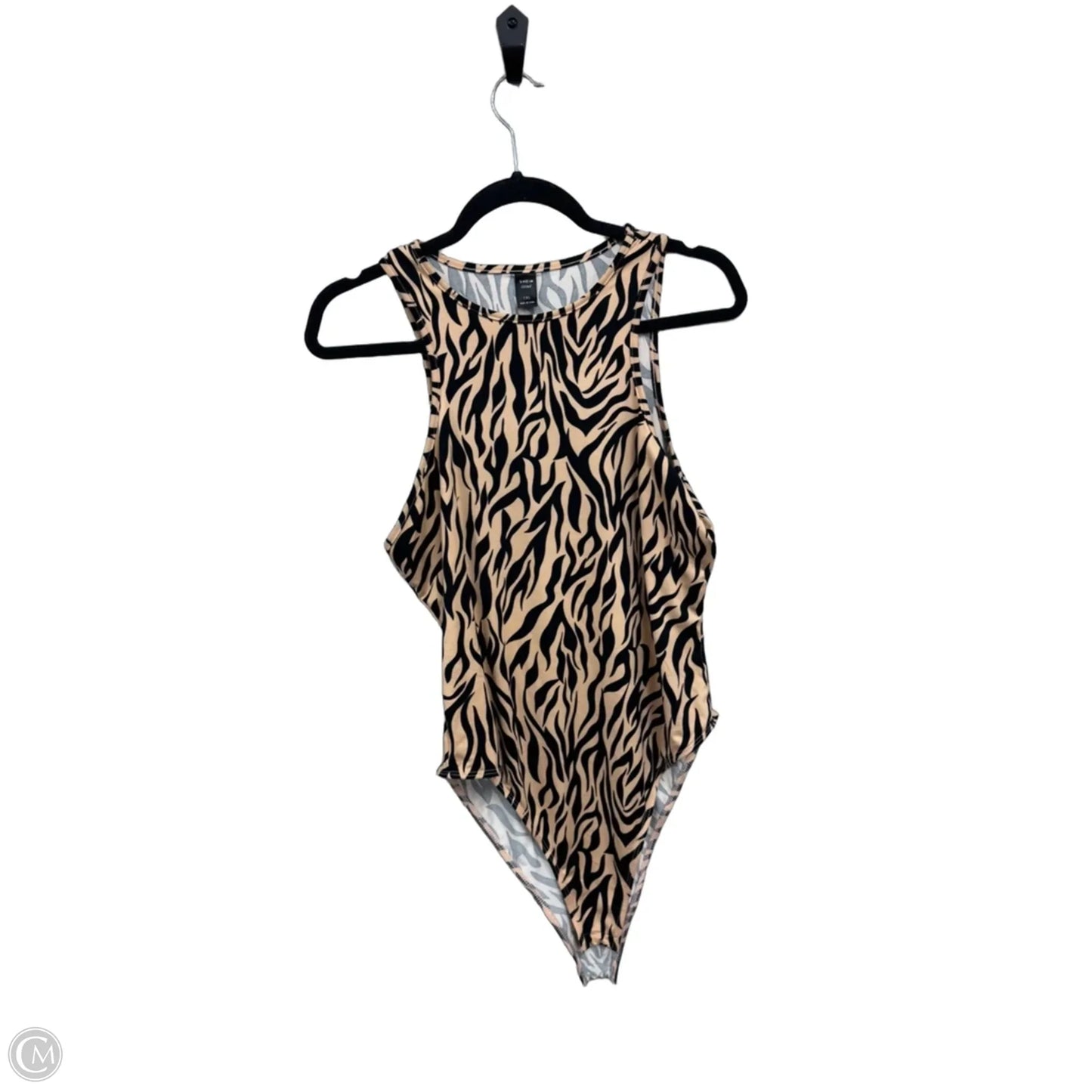 Bodysuit By Shein In Black & Tan, Size: 1x