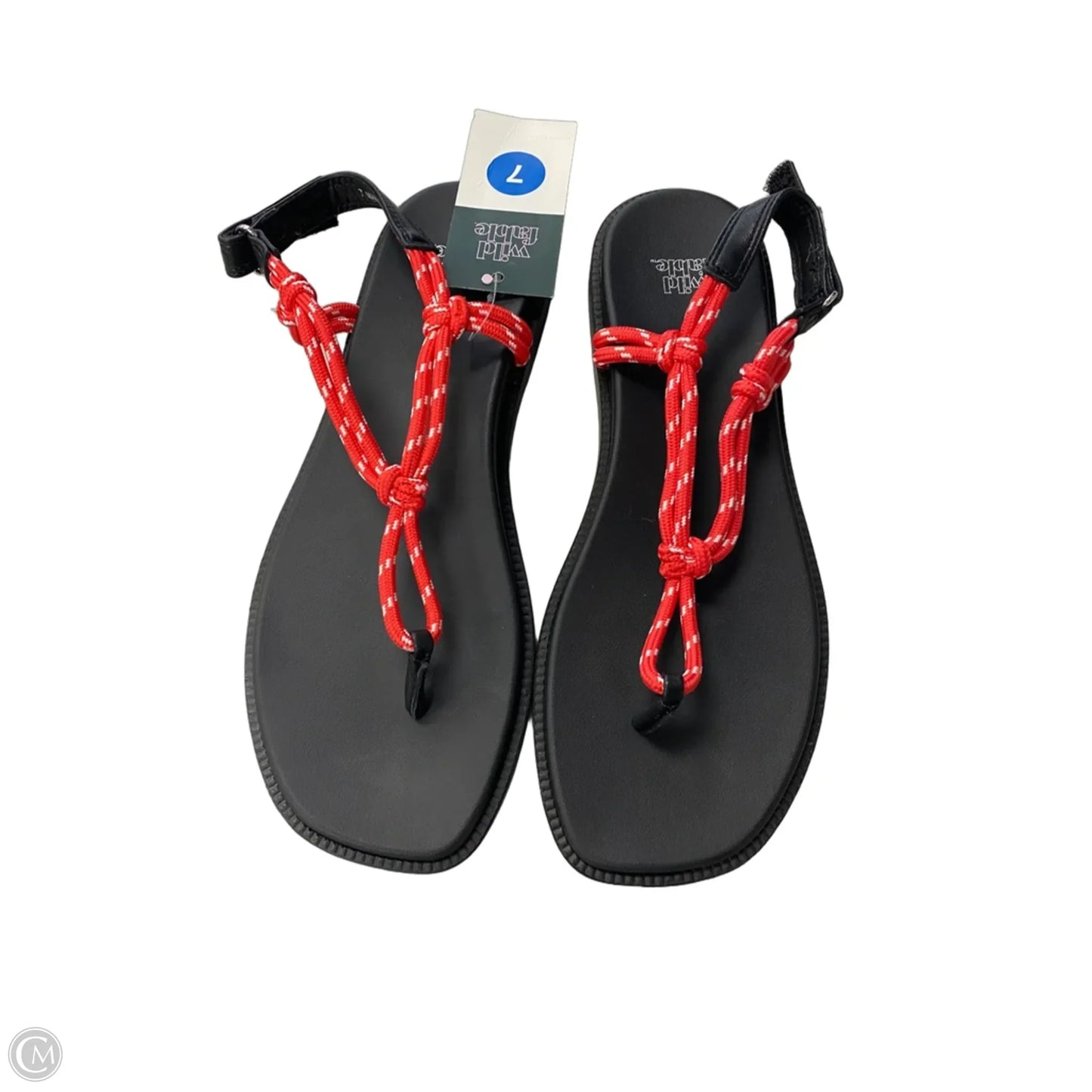 Sandals Flip Flops By Wild Fable In Black & Red, Size: 7