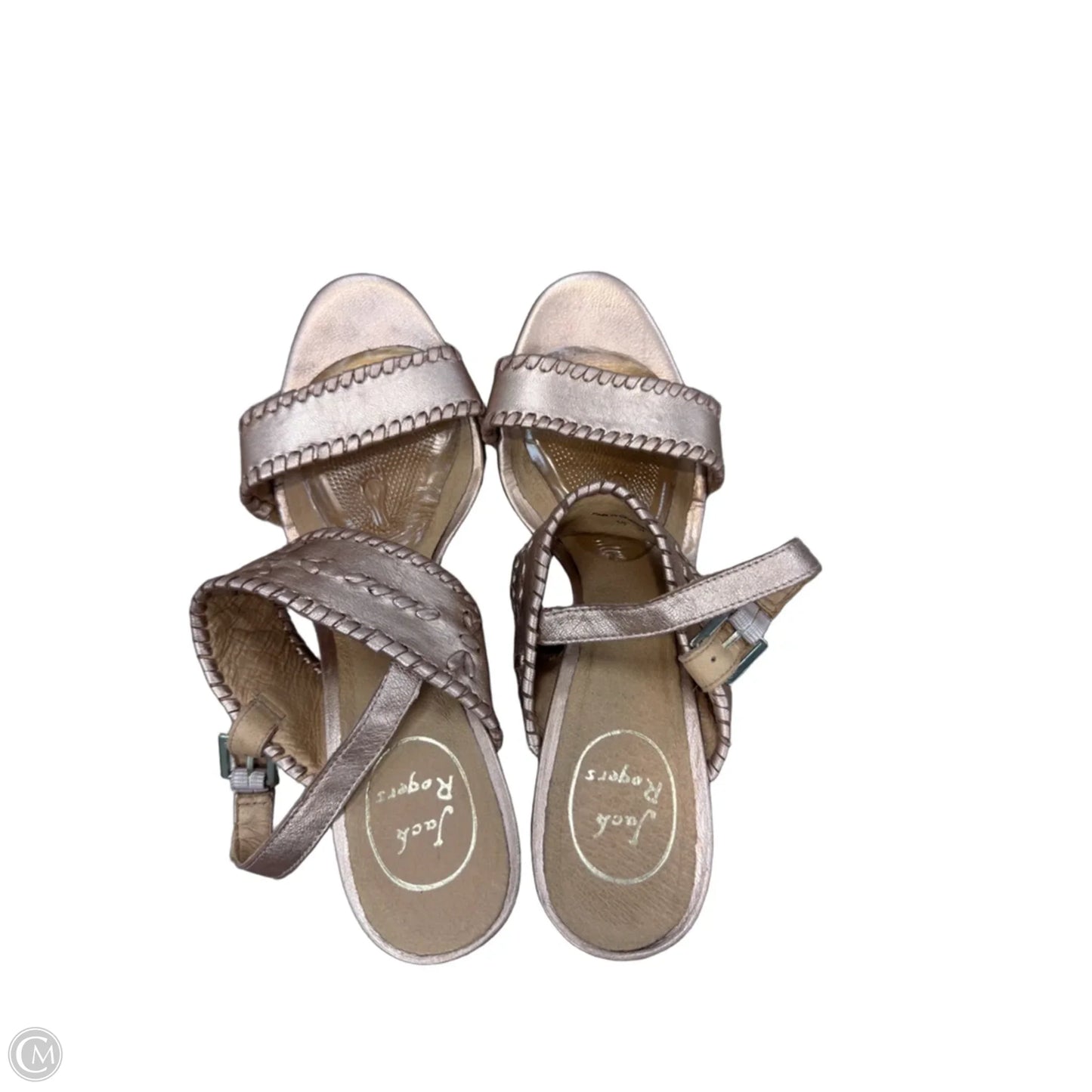 Sandals Heels Wedge By Jack Rogers In Rose Gold, Size: 9