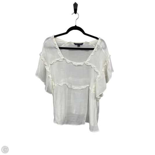 Blouse Short Sleeve By Zac And Rachel In Ivory, Size: L