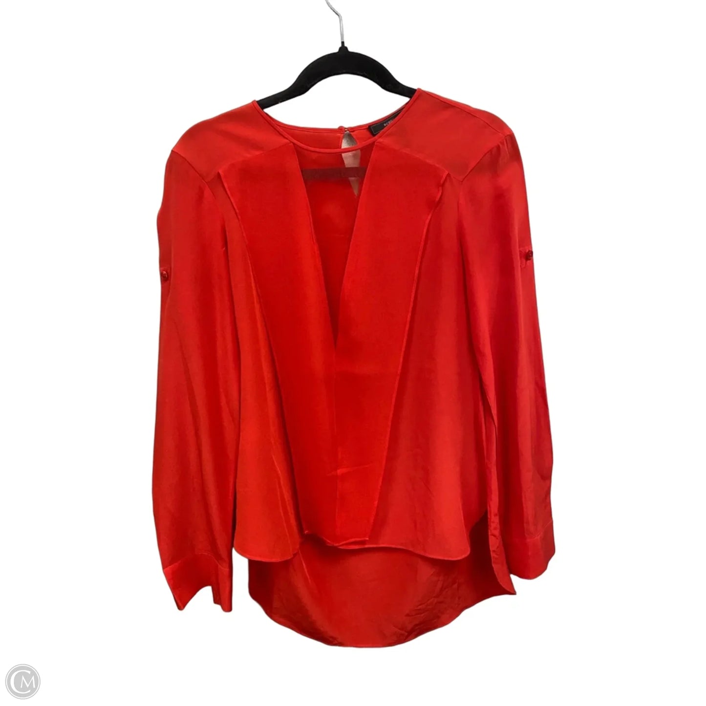 Blouse Long Sleeve By Bcbgmaxazria In Red, Size: Xs