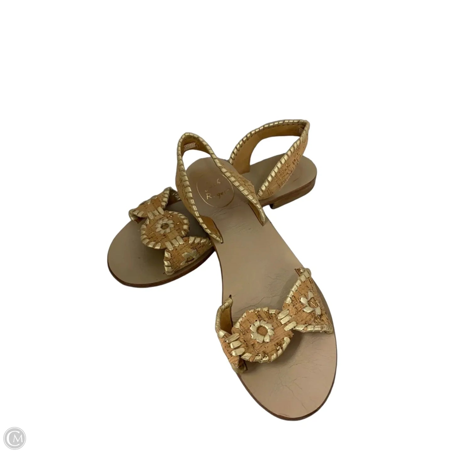 Sandals Flats By Jack Rogers In Gold & Tan, Size: 8