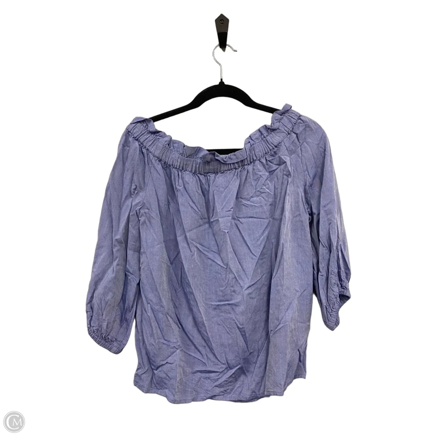 Blouse Long Sleeve By Banana Republic In Blue, Size: M