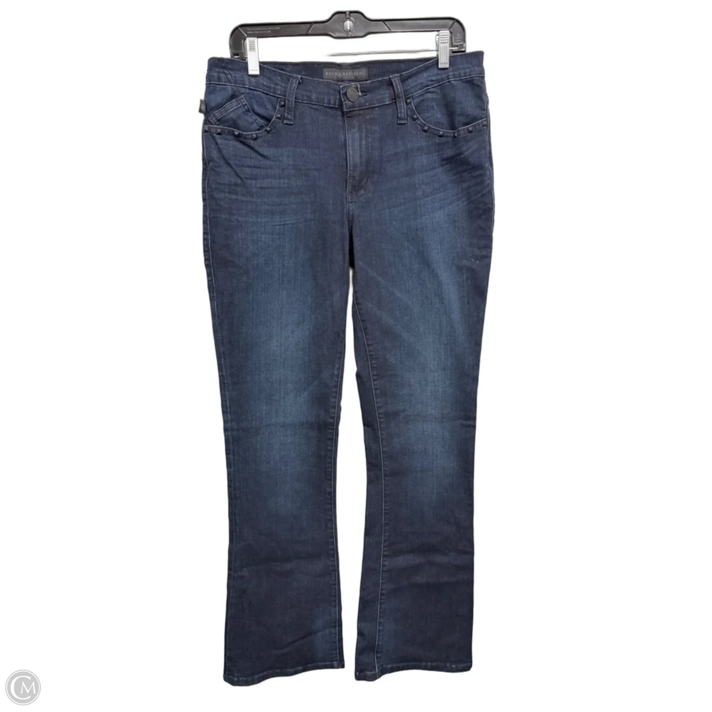 Jeans Boot Cut By Rock And Republic In Blue Denim, Size: 14