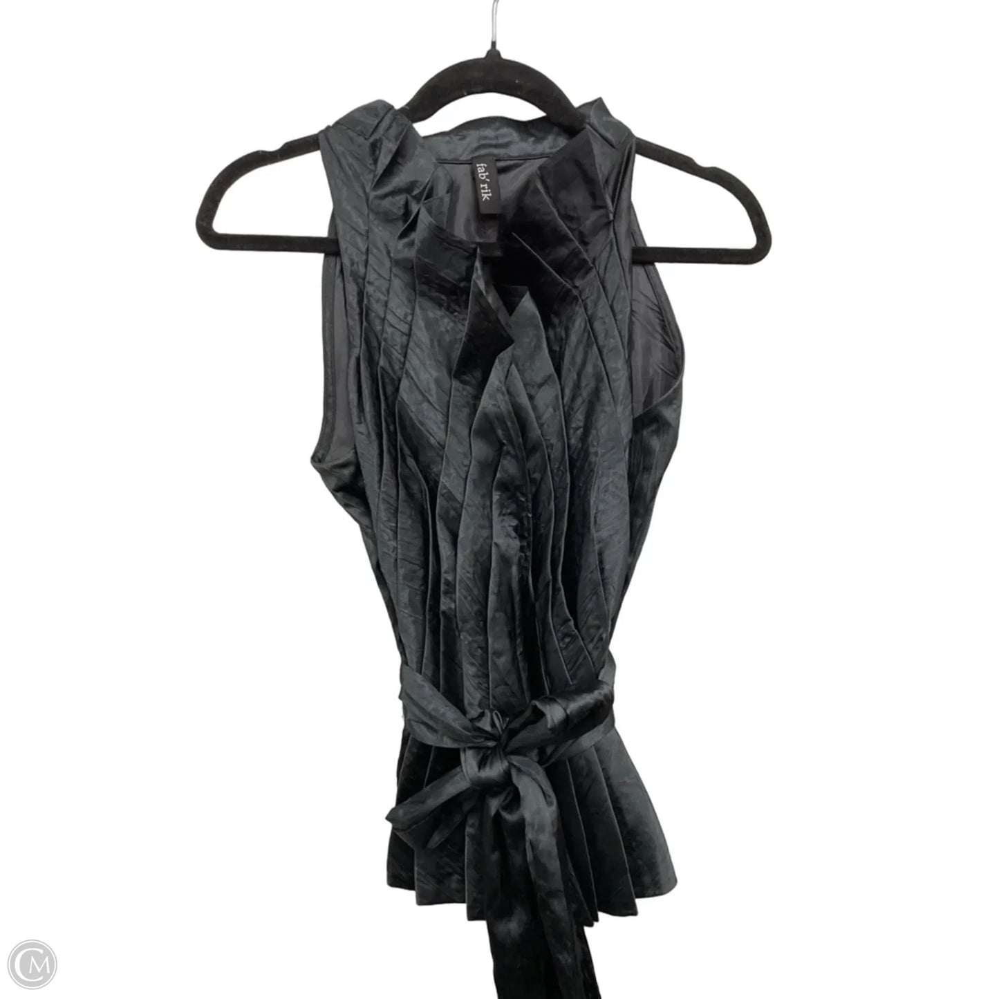 Blouse Sleeveless By Fabrik In Black, Size: L