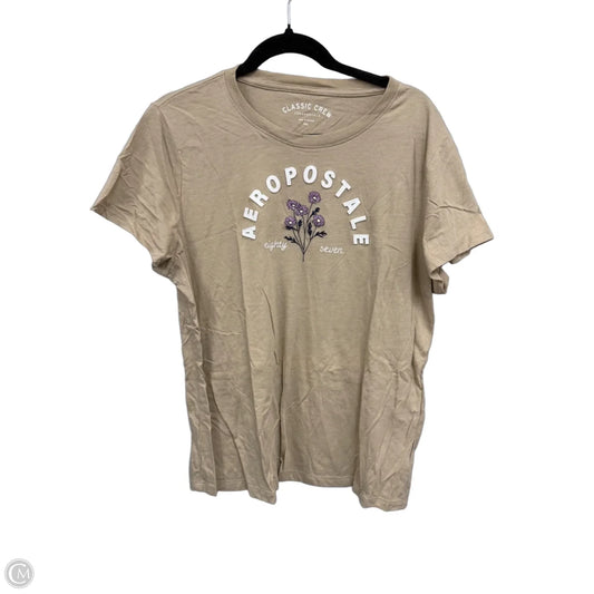 Top Short Sleeve Basic By Aeropostale In Tan & White, Size: Xxl