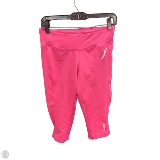 Athletic Leggings Capris By Reebok In Pink, Size: M