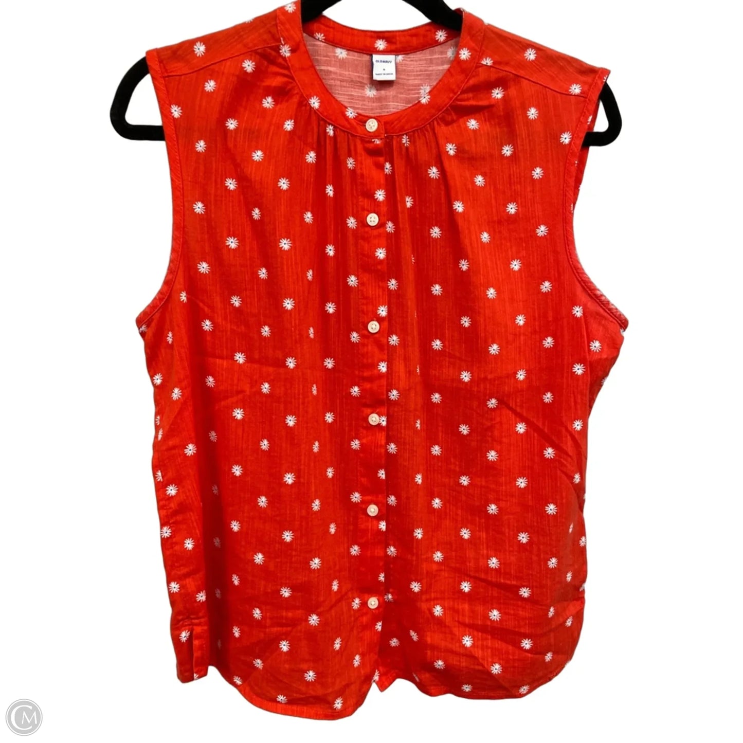 Blouse Sleeveless By Old Navy In Orange & White, Size: S