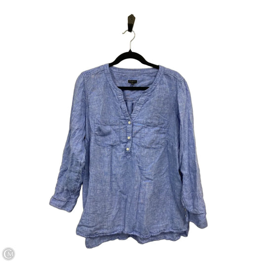 Blouse 3/4 Sleeve By Talbots In Blue, Size: 1x