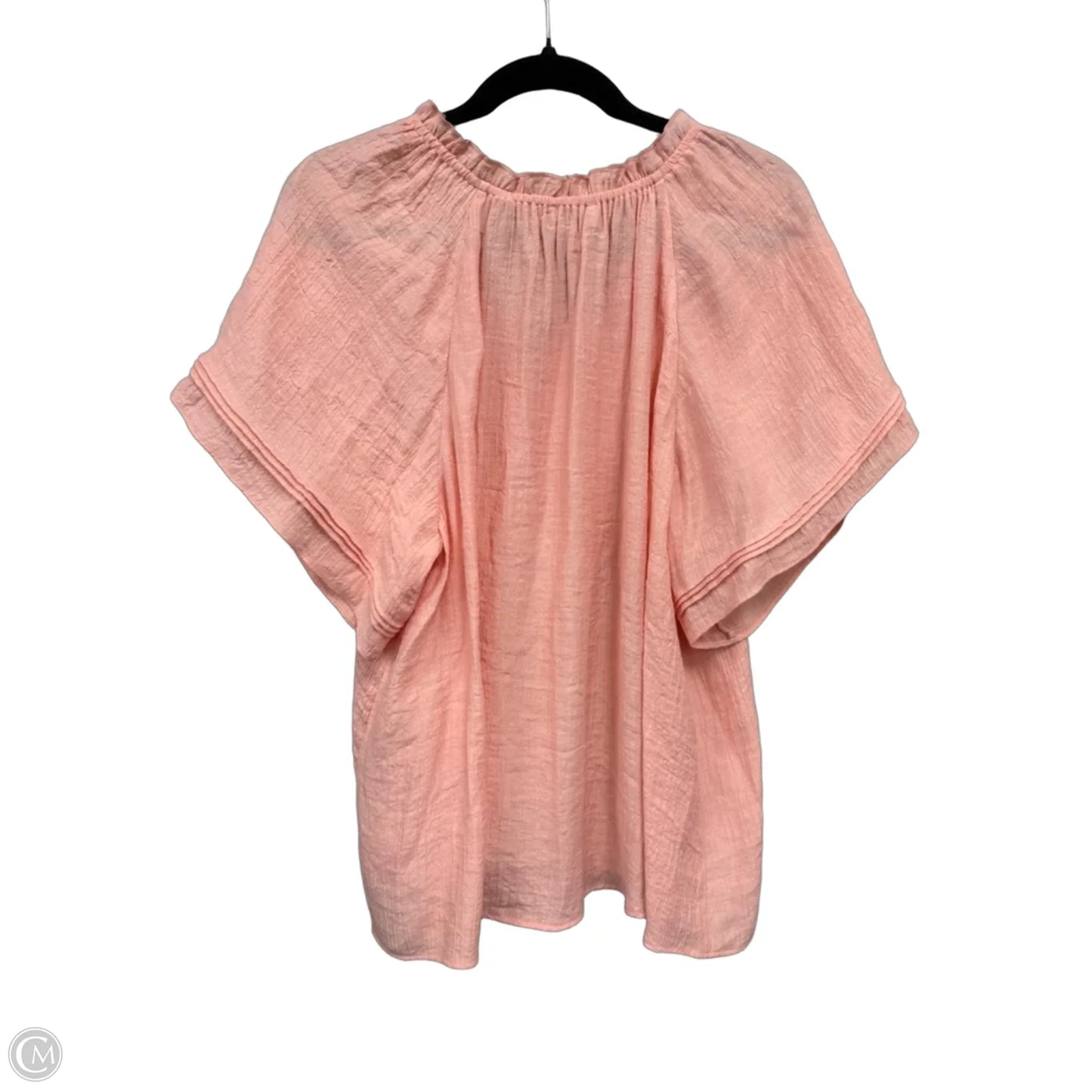 Blouse Short Sleeve By Wonderly In Peach, Size: Xl