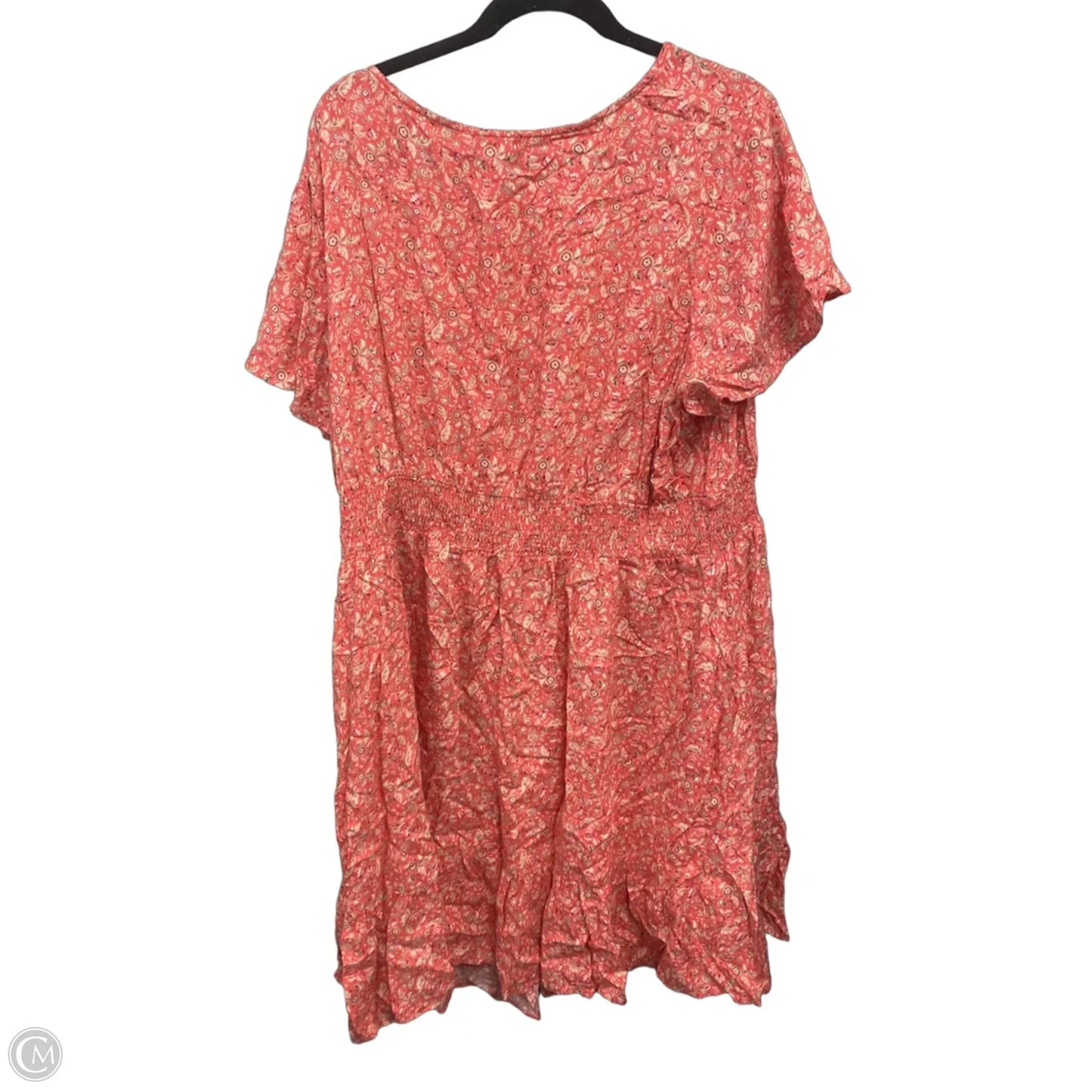 Dress Casual Short By Croft And Barrow In Cream & Pink, Size: 2x